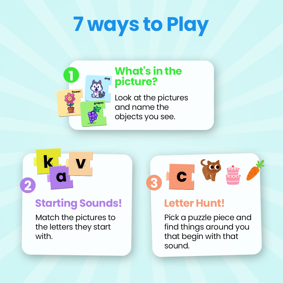 7 ways to play alphabet puzzle part 1