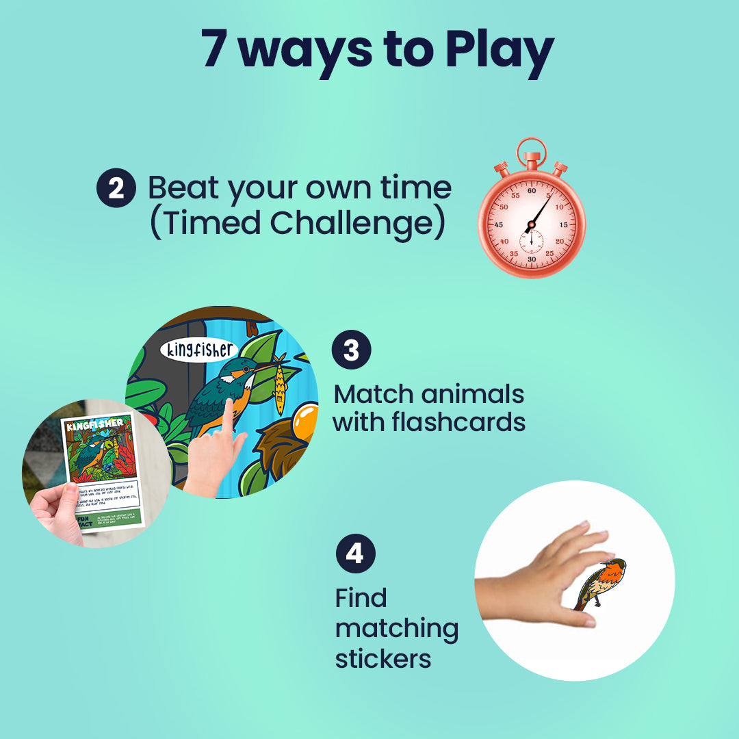 Rainforest Birds Wooden Floor Puzzle (Ages 3+) with Flashcards