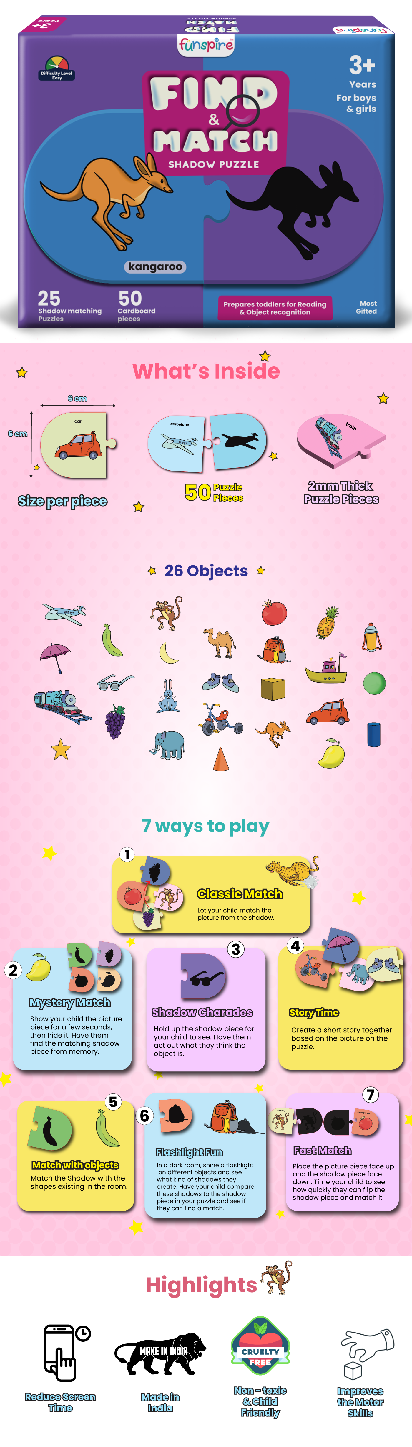 Match the shadow puzzle content of inside the box