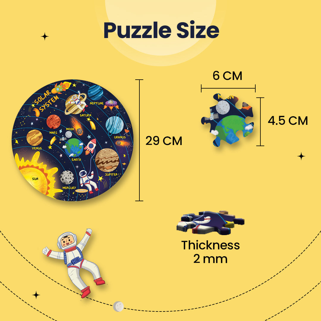Solar system puzzle size