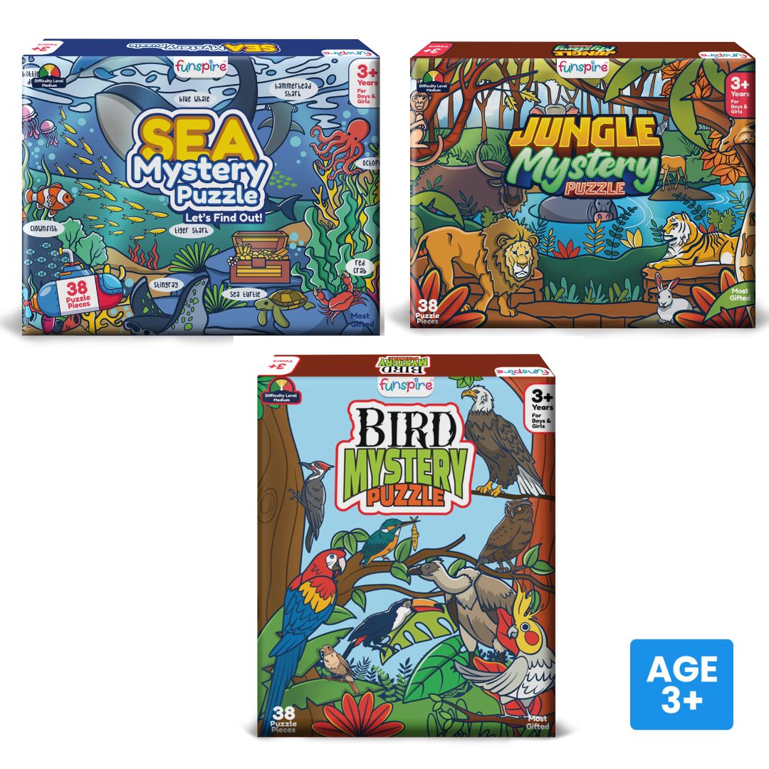 Sea mystery jungle mystery and bird mystery puzzle combo pack
