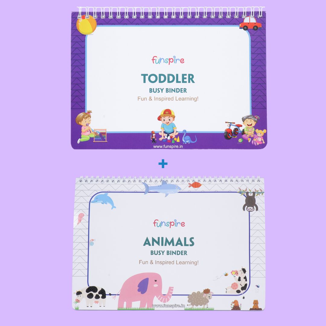✈️ Travel Essentials Combo (Ages 2–3) – Toddler + Animal Binders