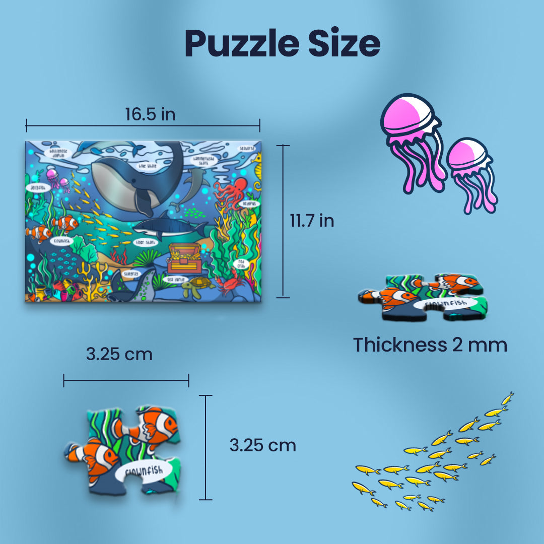 Sea animals puzzle size