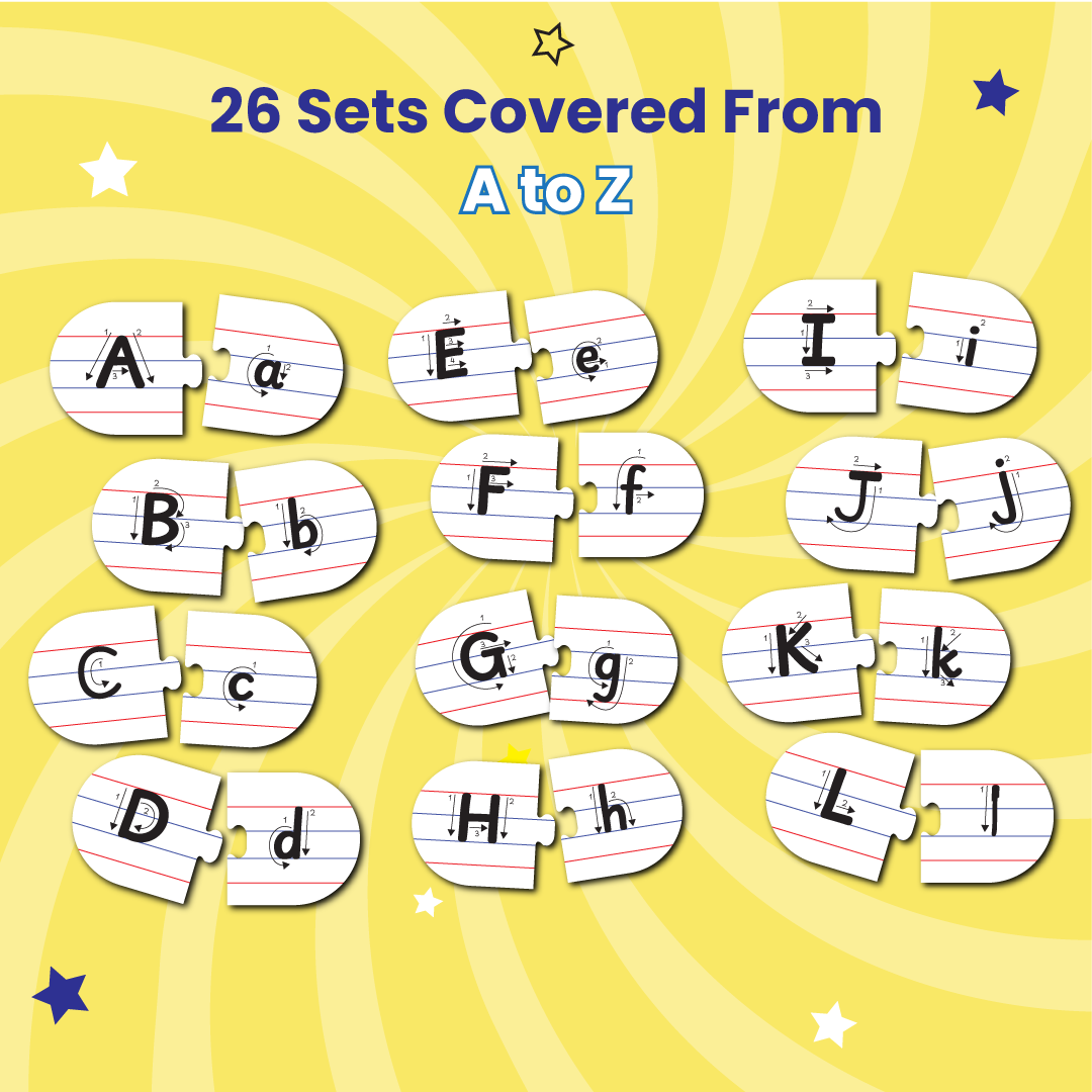 Alphabets A to L in capital and small letter puzzle