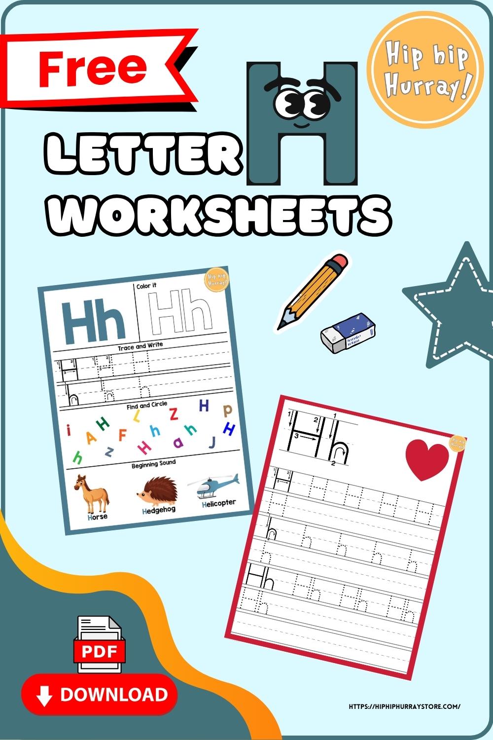 Letter H Worksheets