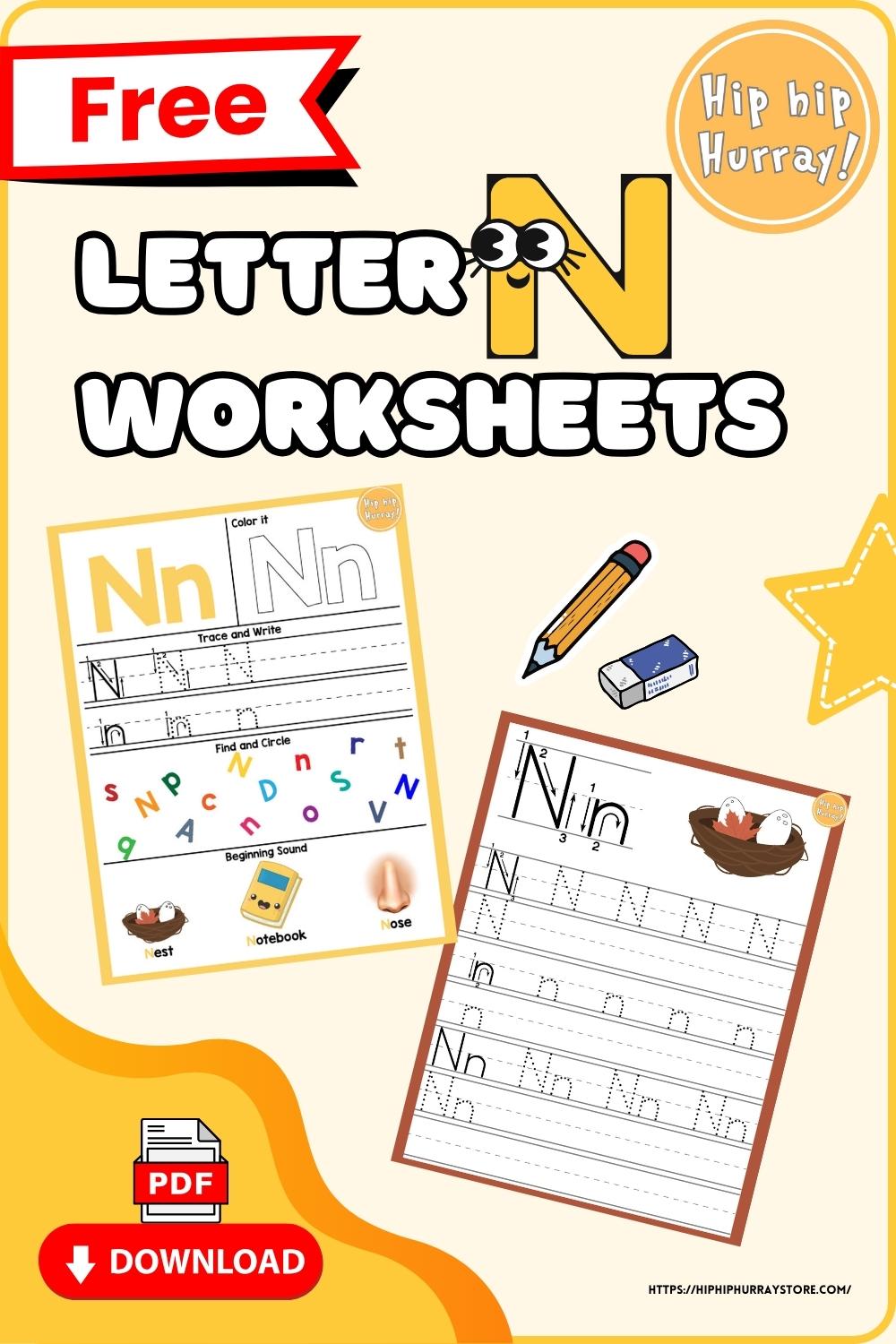 Letter N Worksheets