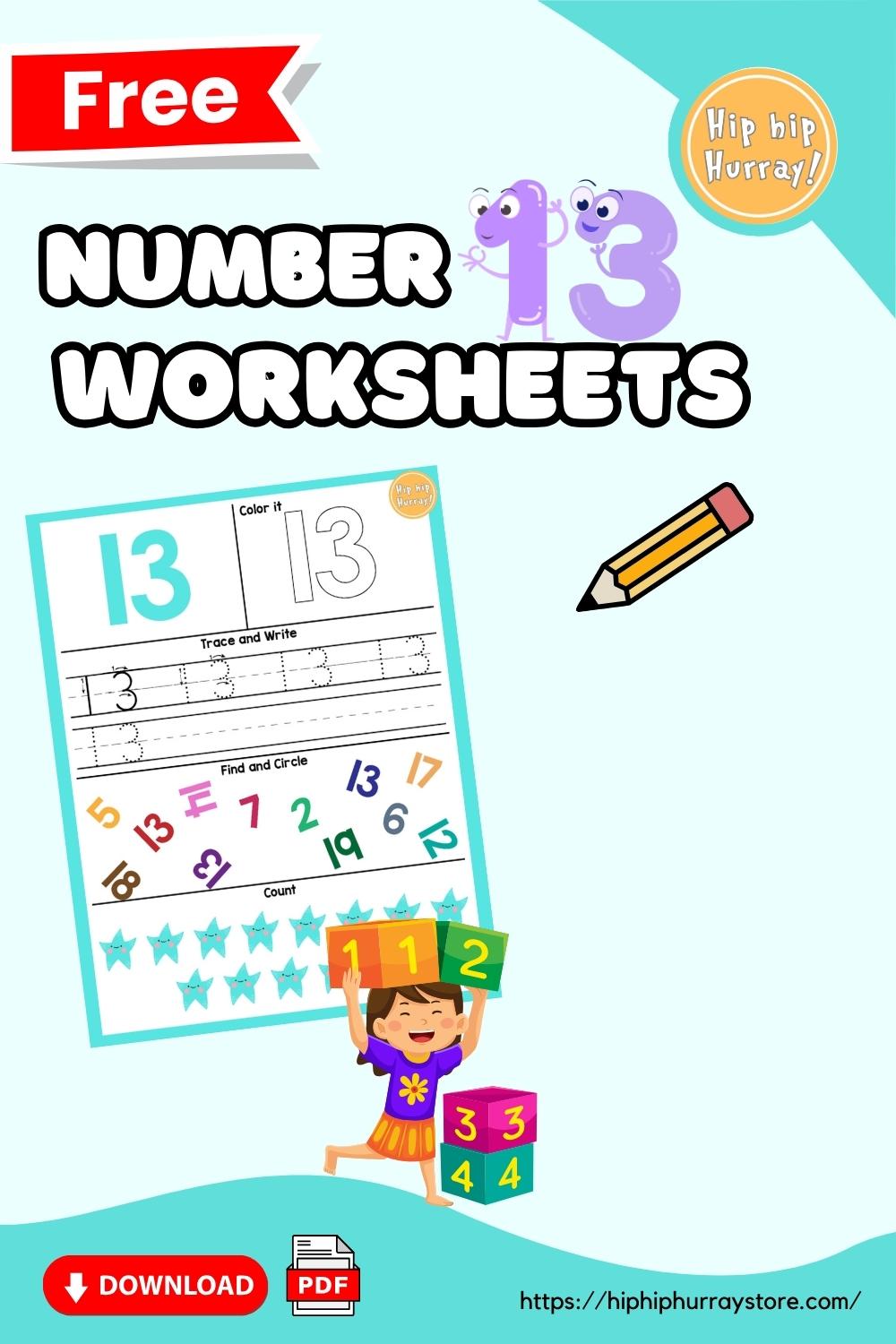 13 Number Worksheets