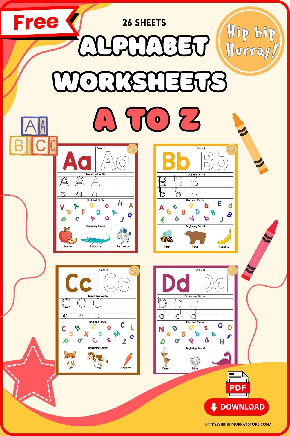 Alphabets Worksheets A to Z