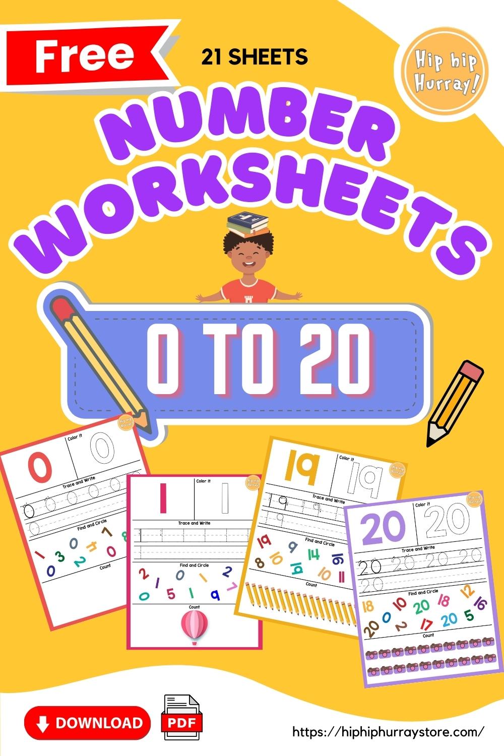 Number Worksheets 0 to 20