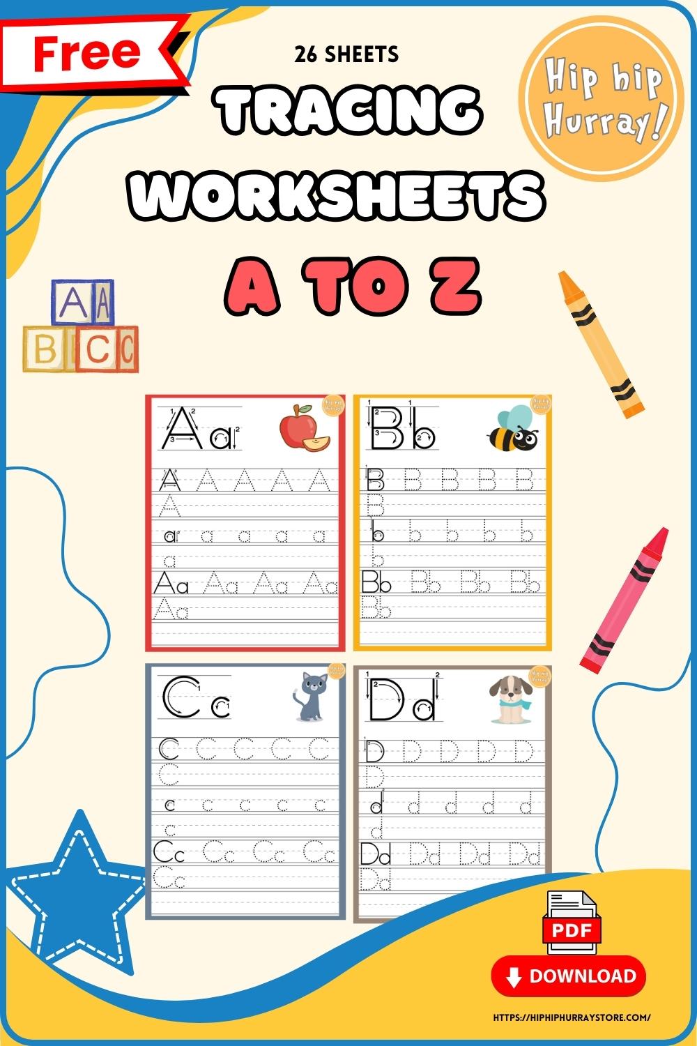 Tracing Worksheets A to Z