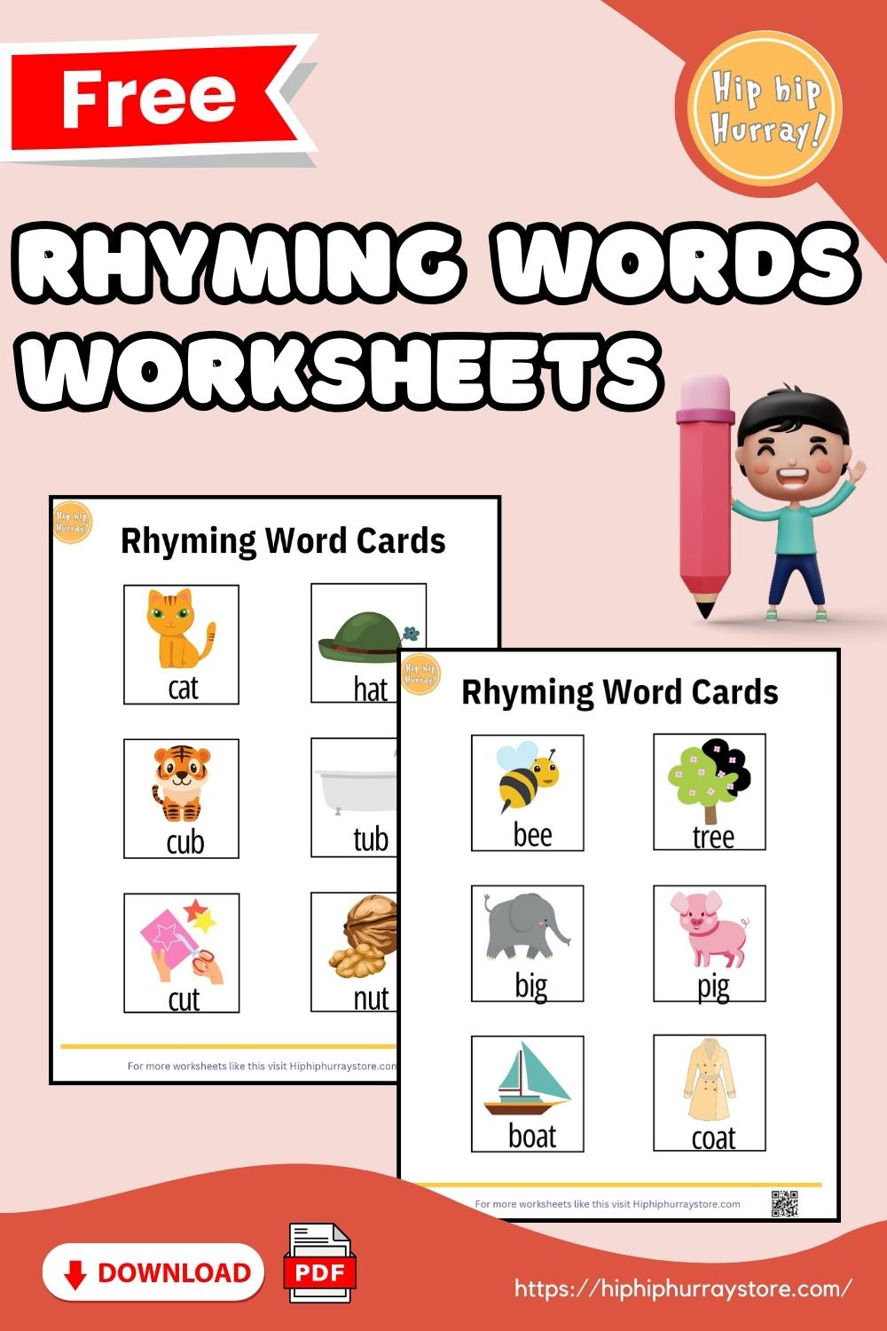 Rhyme words Worksheets