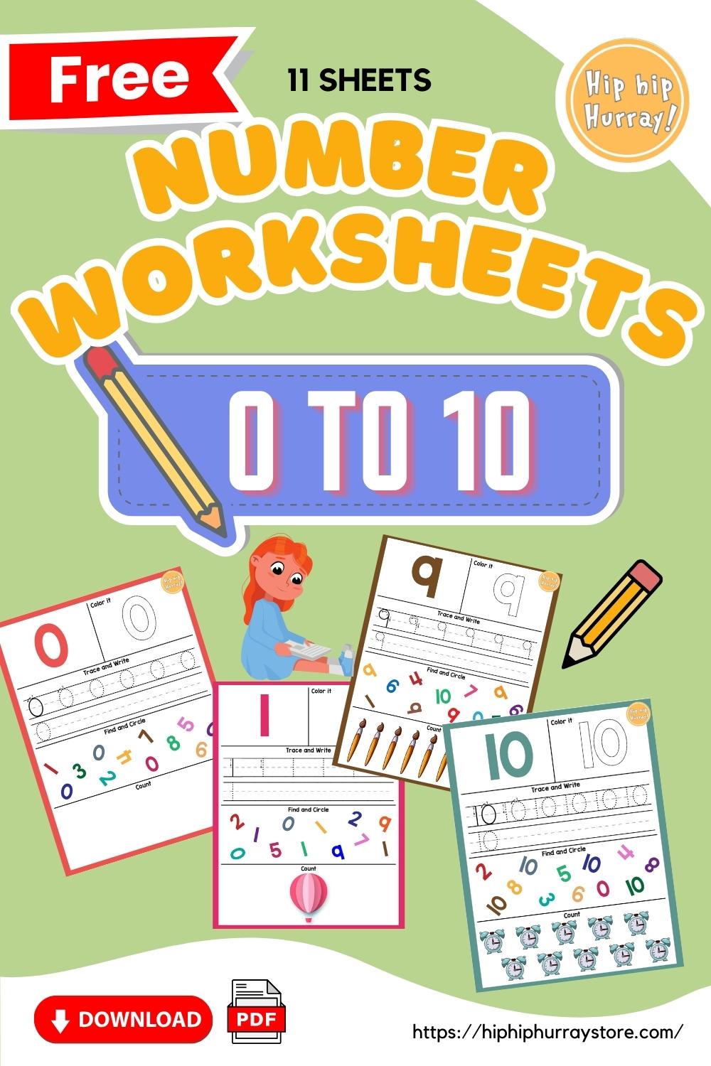 Number Worksheets 0 to 10