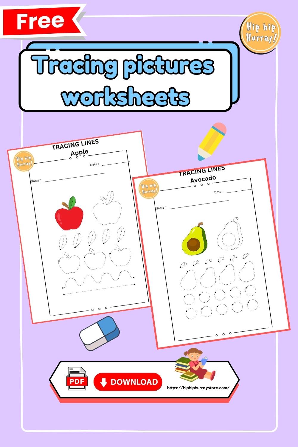 Tracing pictures Worksheets