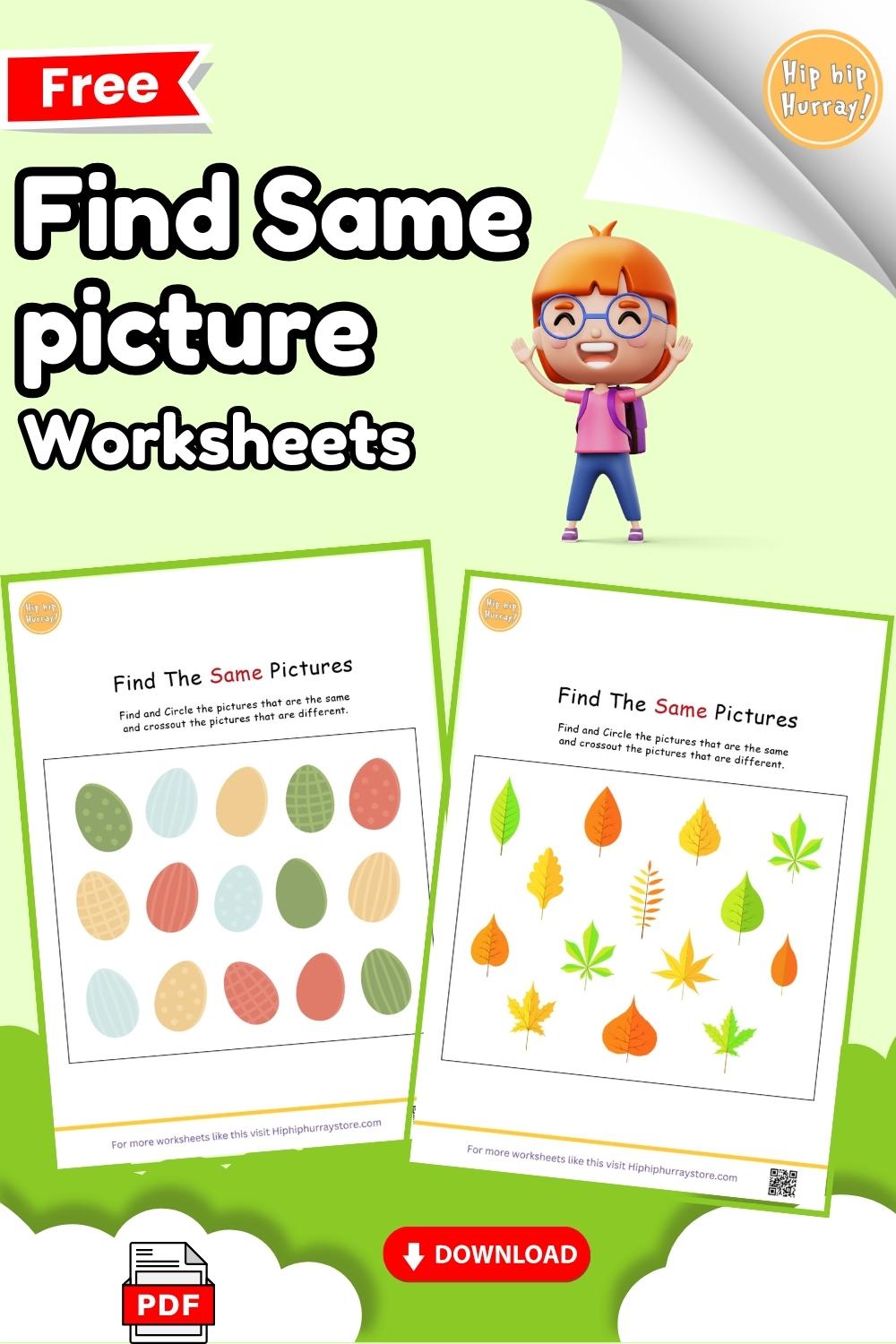 Find Same Picture Worksheets