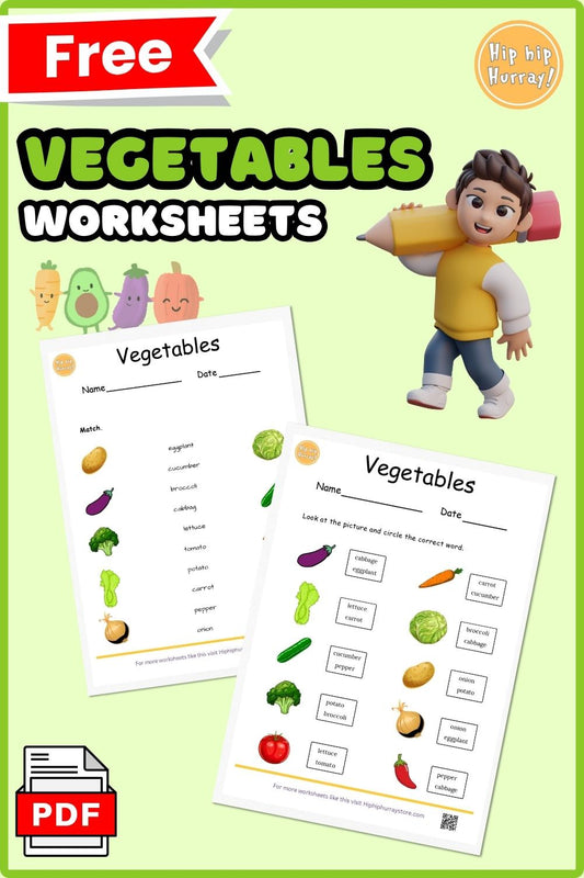 Vegetables Worksheets