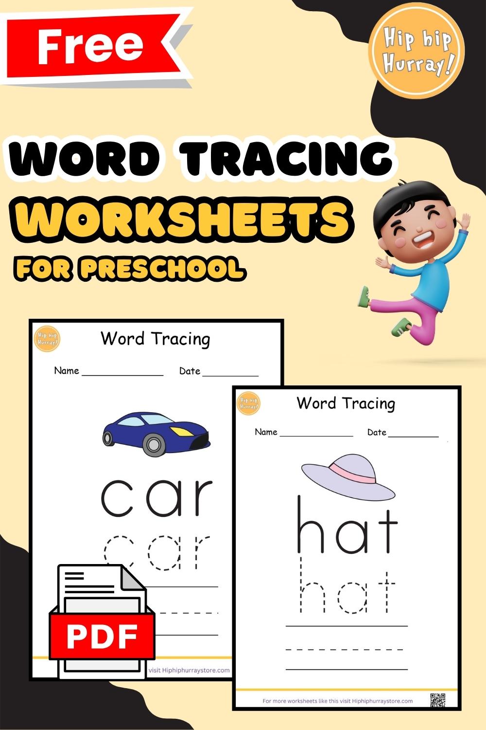 Word Tracing Worksheets