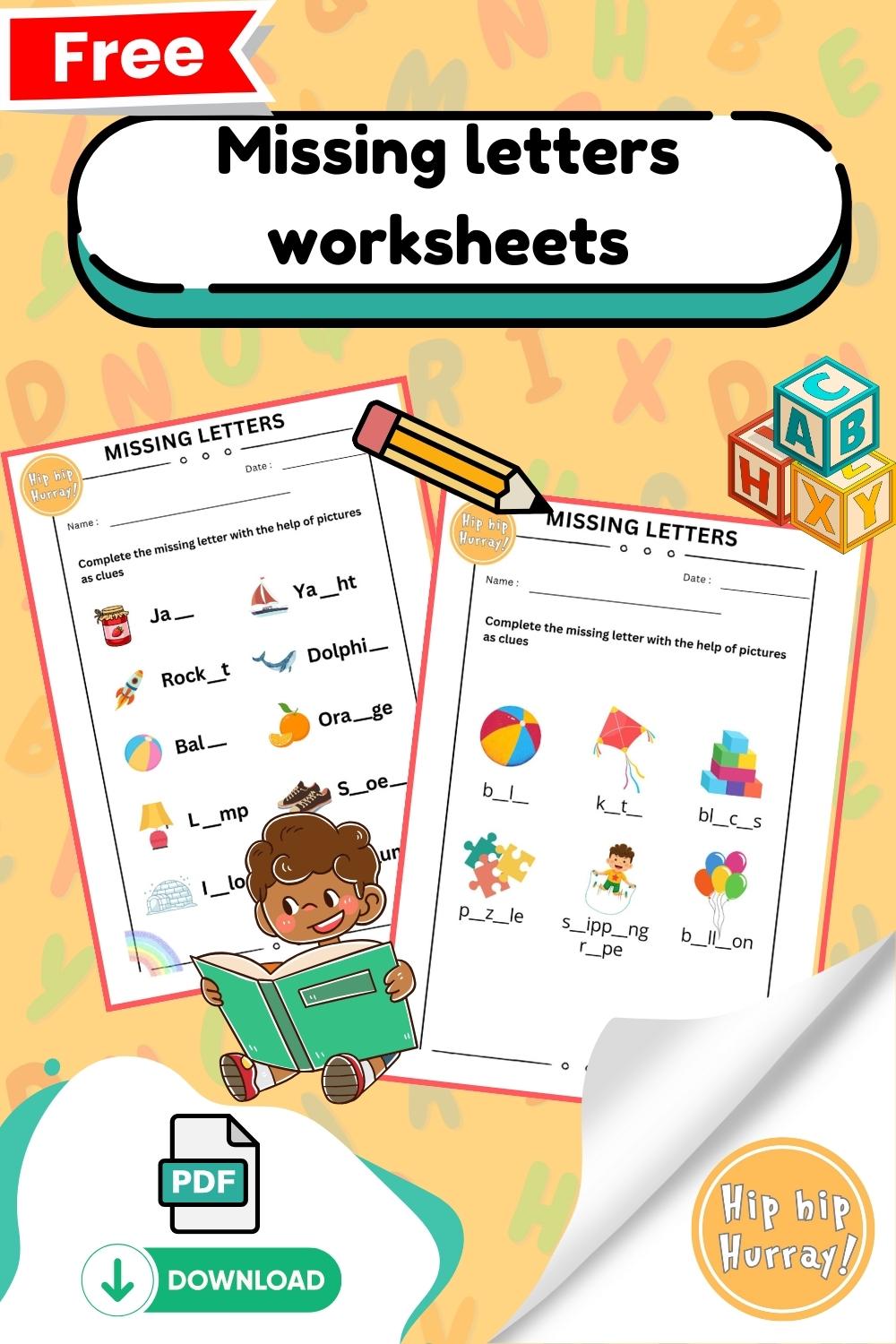 Missing Letters Worksheets