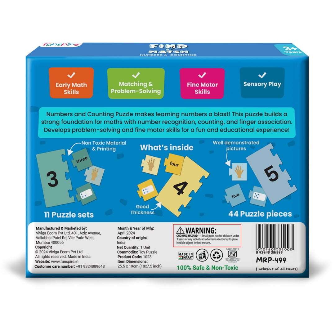 Find & Match : Numbers & Counting Puzzle ( Ages 3+)