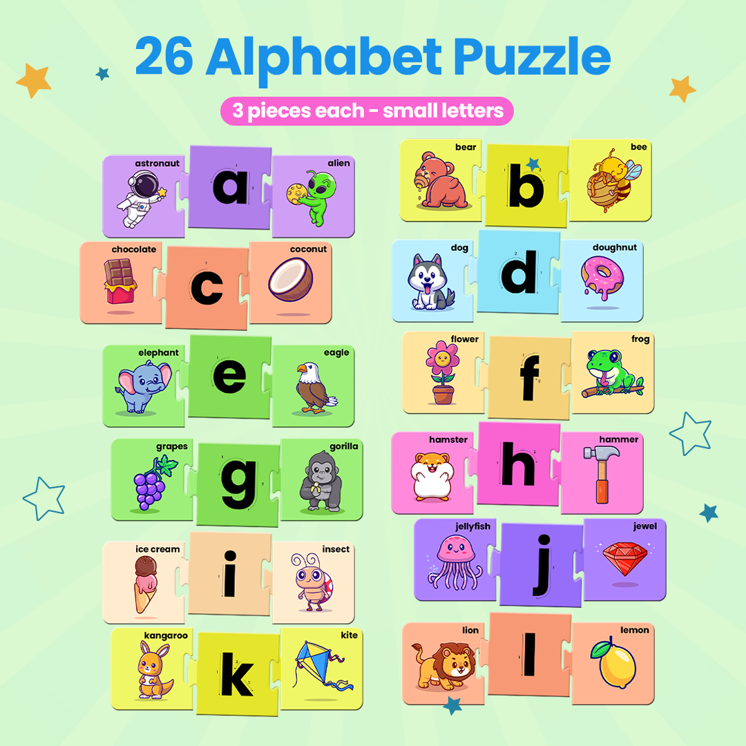 26 alphabet puzzle illustration part 1