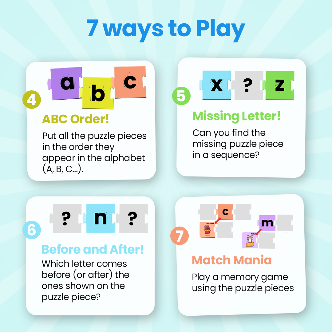 7 ways to play alphabet puzzle part 2