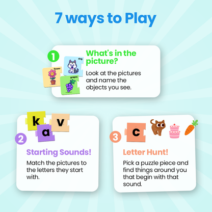 7 ways to play alphabet puzzle part 1