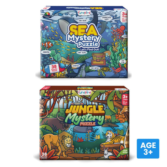 Combo pack of sea animal puzzle and Jungle animal puzzle