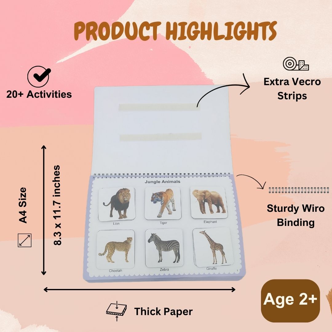 Animals Activity Binder for Age 2+