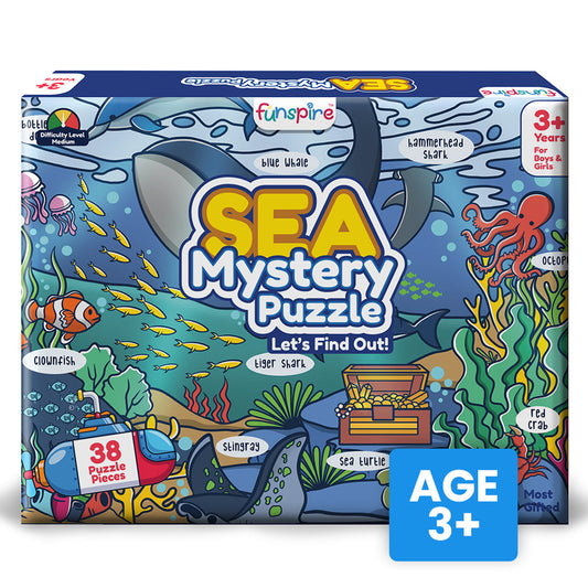 Sea mystery puzzle box front page For Age 3 +