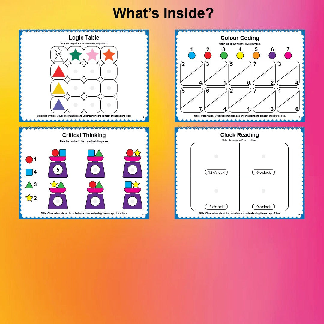 Logical Reasoning Activity Binder ( Part 3 ) for Age 3+